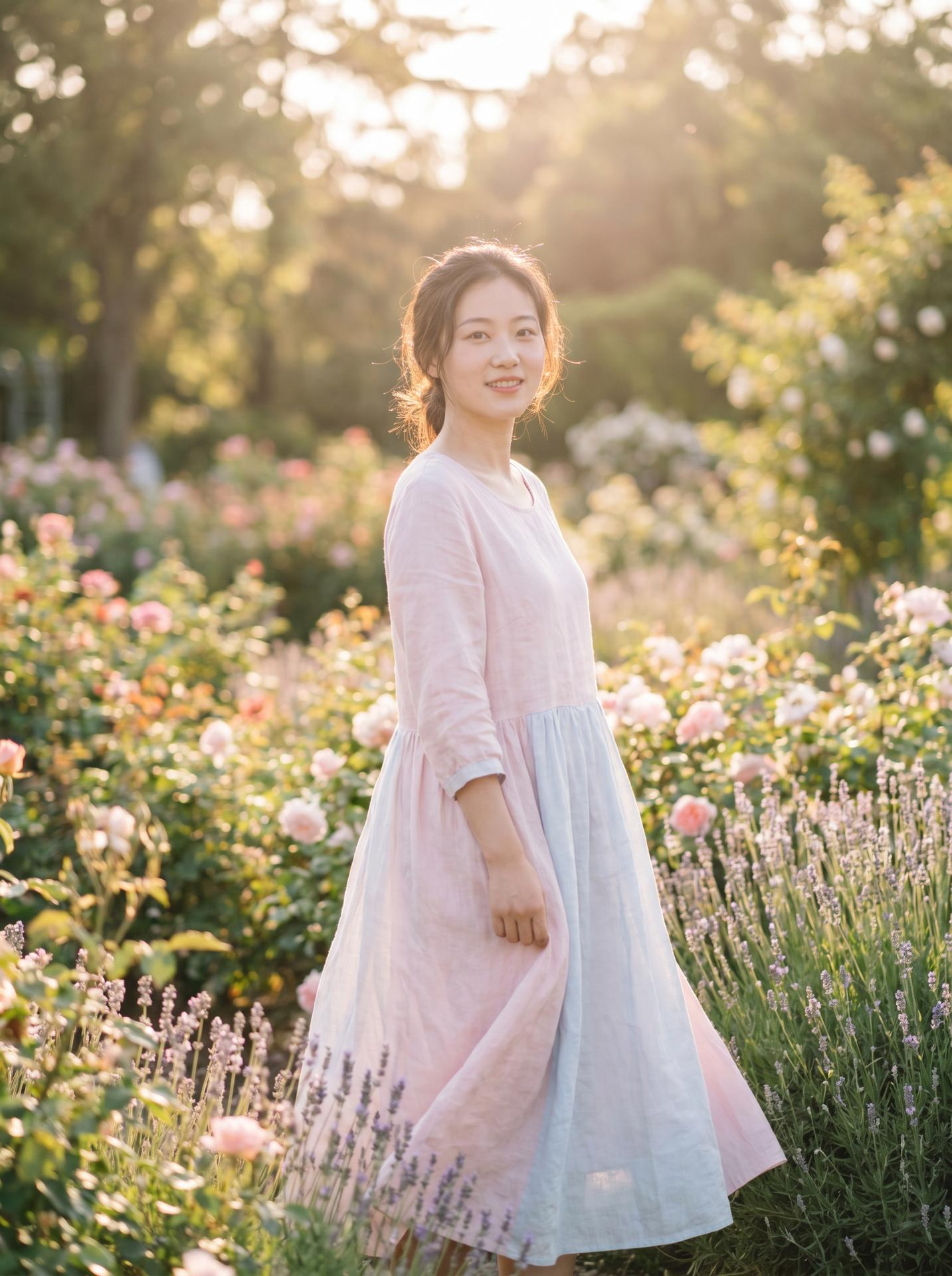 情侣自拍美图：清新自然美少女写真